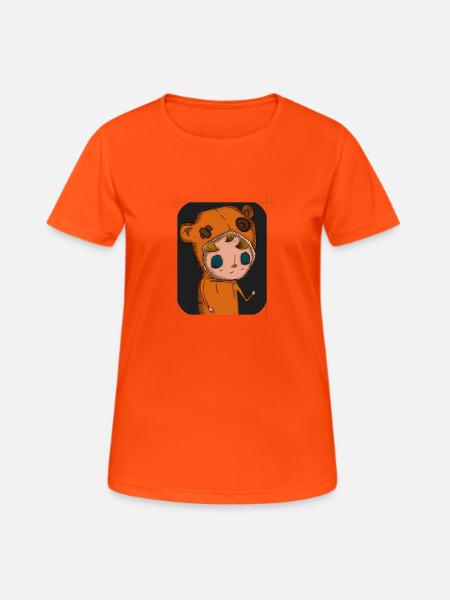 KOZY Pill - (punktierte) - Frauen T-Shirt atmungsaktiv - Neonorange