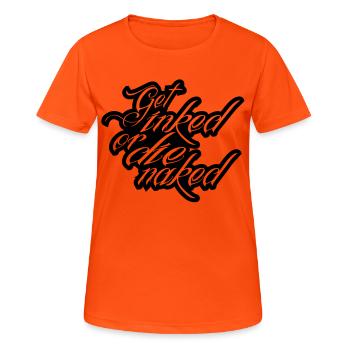 tattoo - Women's Breathable T-Shirt - neon orange - Front - AI Model Female 172 dark (172cm)