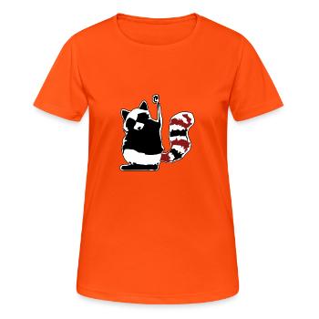 raccoon waschbaer baer baby12 - Frauen T-Shirt atmungsaktiv - Neonorange - Vorne - AI Model Female 172 dark (172cm)