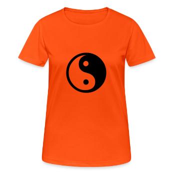 Yin Yang - T-shirt respirant Femme - orange néon - Devant - AI Model Female 172 dark (172cm)