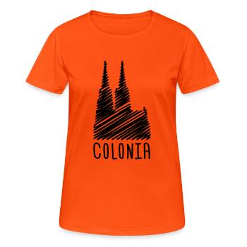 Dom Colonia T-Shirt - Frauen T-Shirt atmungsaktiv - Neonorange - Vorne - AI Model Female 172 dark (172cm)