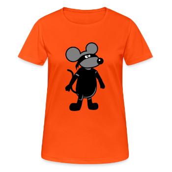 Souris Méchant Voleur Ninja Raid Voleur Cambrioleur - T-shirt respirant Femme - orange néon - Devant - AI Model Female 172 dark (172cm)
