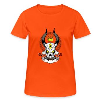 Skull - T-shirt respirant Femme - orange néon - Devant - AI Model Female 172 dark (172cm)