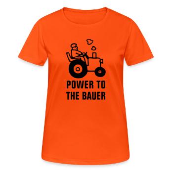 power_to_the_bauer_072011_b_1c - Women's Breathable T-Shirt - neon orange - Front - AI Model Female 172 dark (172cm)