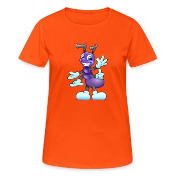amei 24 - Frauen T-Shirt atmungsaktiv - Neonorange - Vorne - AI Model Female 172 dark (172cm)