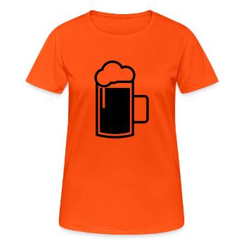Bierkrug - Frauen T-Shirt atmungsaktiv - Neonorange - Vorne - AI Model Female 172 dark (172cm)