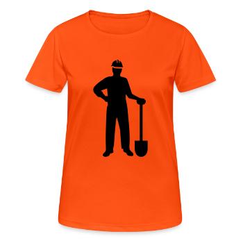 Construction worker - Women's Breathable T-Shirt - neon orange - Front - AI Model Female 172 dark (172cm)