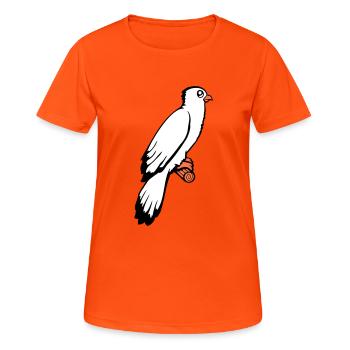 Vogel sitzt süß Käfig Ast Haustier lieber Papagei - Frauen T-Shirt atmungsaktiv - Neonorange - Vorne - AI Model Female 172 dark (172cm)