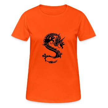 Crazy drache - Frauen T-Shirt atmungsaktiv - Neonorange - Vorne - AI Model Female 172 dark (172cm)