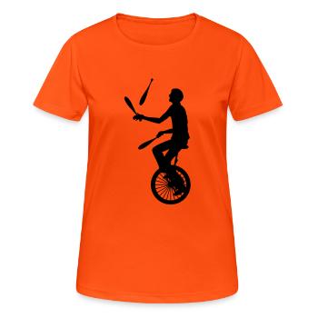 Monocycle - Monocycle - T-shirt respirant Femme - orange néon - Devant - AI Model Female 172 dark (172cm)