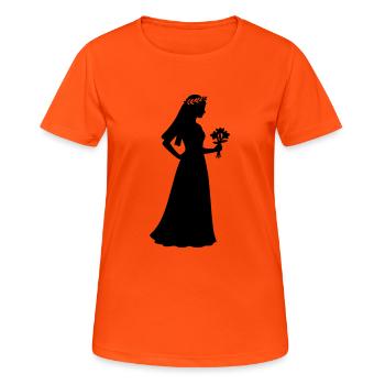 mariée - T-shirt respirant Femme - orange néon - Devant - AI Model Female 172 dark (172cm)