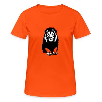 Lion - T-shirt respirant Femme - orange néon - Devant - AI Model Female 172 dark (172cm)