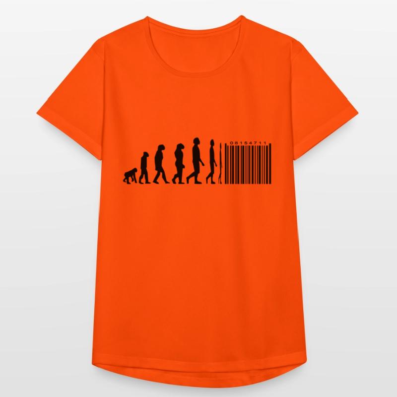 Evolution Strichcode Frauen T-Shirt atmungsaktiv