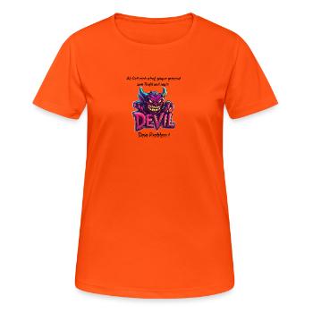 Teuflisch Rebellisch - Frauen T-Shirt atmungsaktiv - Neonorange - Vorne - AI Model Female 172 dark (172cm)