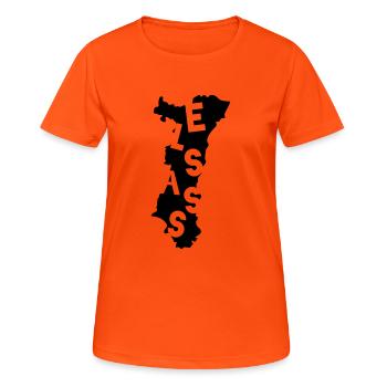 Alsace : Elsass - T-shirt respirant Femme - orange néon - Devant - AI Model Female 172 dark (172cm)