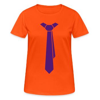 Cravate - T-shirt respirant Femme - orange néon - Devant - AI Model Female 172 dark (172cm)