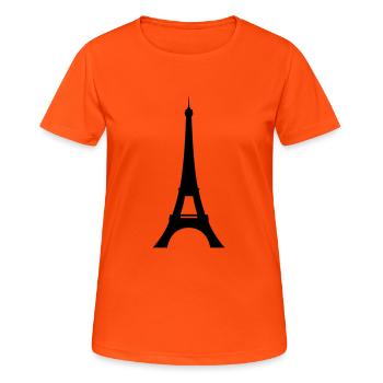 eiffelturm - Frauen T-Shirt atmungsaktiv - Neonorange - Vorne - AI Model Female 172 dark (172cm)