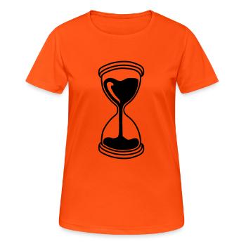 sekundenglas sanduhr zeit laeuft ab anzeige fallen - Frauen T-Shirt atmungsaktiv - Neonorange - Vorne - AI Model Female 172 dark (172cm)