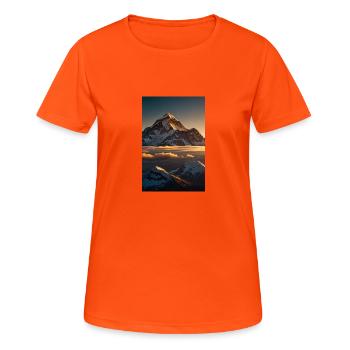 Everest - Frauen T-Shirt atmungsaktiv - Neonorange - Vorne - AI Model Female 172 dark (172cm)