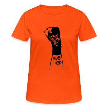 Kickboxen - Frauen T-Shirt atmungsaktiv - Neonorange - Vorne - AI Model Female 172 dark (172cm)