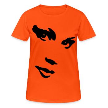 sexy girl, street art, tattoo - Frauen T-Shirt atmungsaktiv - Neonorange - Vorne - AI Model Female 172 dark (172cm)