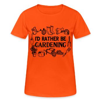 I'd Rather Be Gardening - Women's Breathable T-Shirt - neon orange - Front - AI Model Female 172 dark (172cm)