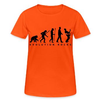 evolution_rocks_032012_g1c - T-shirt respirant Femme - orange néon - Devant - AI Model Female 172 dark (172cm)