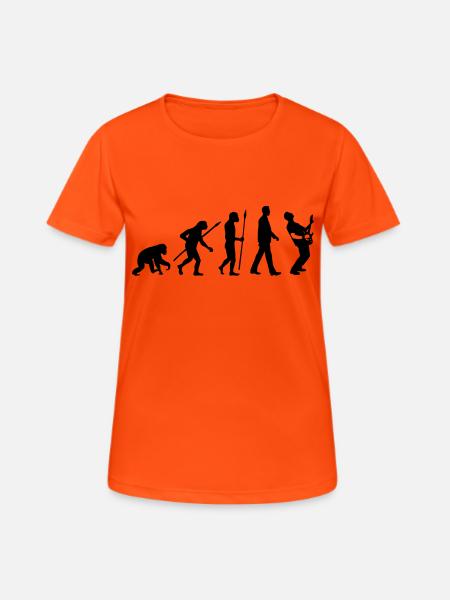 evolution_rocks_032012_l1c - Frauen T-Shirt atmungsaktiv - Neonorange