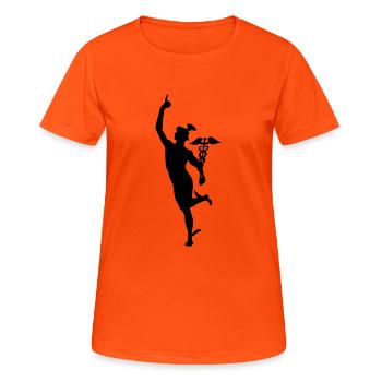 hermes dieu mythologie grec Olympe messager - T-shirt respirant Femme - orange néon - Devant - AI Model Female 172 dark (172cm)
