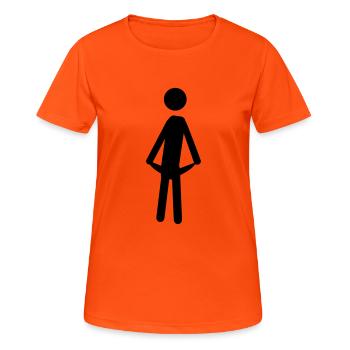 Pauvre homme aux poches vides - T-shirt respirant Femme - orange néon - Devant - AI Model Female 172 dark (172cm)