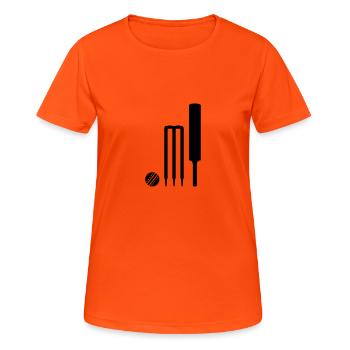 Cricket - Frauen T-Shirt atmungsaktiv - Neonorange - Vorne - AI Model Female 172 dark (172cm)
