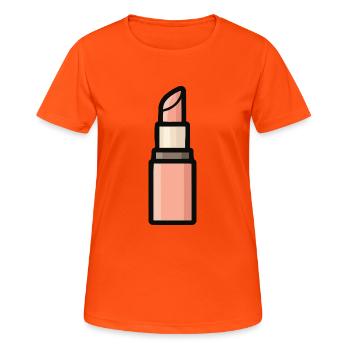 lippenstift - Frauen T-Shirt atmungsaktiv - Neonorange - Vorne - AI Model Female 172 dark (172cm)