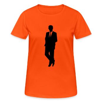 Business - Frauen T-Shirt atmungsaktiv - Neonorange - Vorne - AI Model Female 172 dark (172cm)