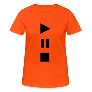 Play Bande, cassette, music, tapes, radio - T-shirt respirant Femme - orange néon - Devant - AI Model Female 172 dark (172cm)