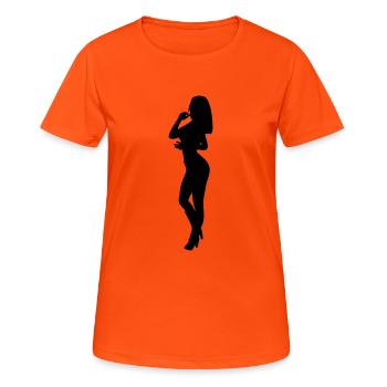Silhouette silhouette silhouette - T-shirt respirant Femme - orange néon - Devant - AI Model Female 172 dark (172cm)