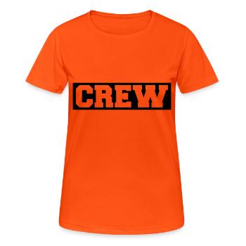 Crew - Frauen T-Shirt atmungsaktiv - Neonorange - Vorne - AI Model Female 172 dark (172cm)