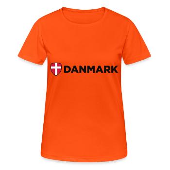 Drapeau national du Danemark - T-shirt respirant Femme - orange néon - Devant - AI Model Female 172 dark (172cm)