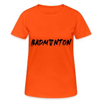 federball Badminton symbol - Frauen T-Shirt atmungsaktiv - Neonorange - Vorne - AI Model Female 172 dark (172cm)