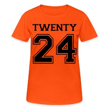 2024 - Women's Breathable T-Shirt - neon orange - Front - AI Model Female 172 dark (172cm)