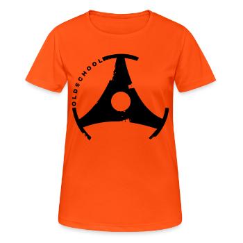 Puck Oldschool - T-shirt respirant Femme - orange néon - Devant - AI Model Female 172 dark (172cm)
