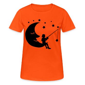 Child fishing stars - Women's Breathable T-Shirt - neon orange - Front - AI Model Female 172 dark (172cm)