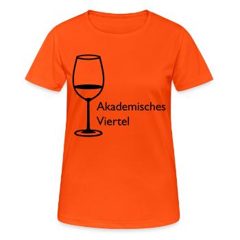Akademisches Viertel - Frauen T-Shirt atmungsaktiv - Neonorange - Vorne - AI Model Female 172 dark (172cm)