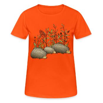 Hérissons - T-shirt respirant Femme - orange néon - Devant - AI Model Female 172 dark (172cm)