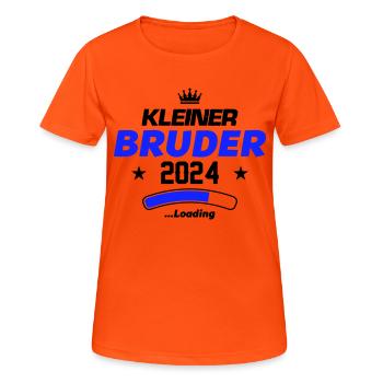kleiner bruder 2024 loading - Frauen T-Shirt atmungsaktiv - Neonorange - Vorne - AI Model Female 172 dark (172cm)