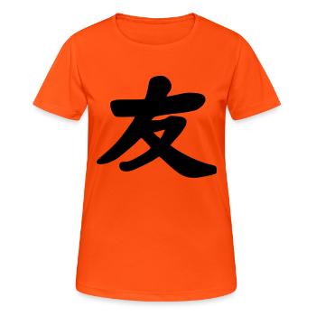 Freundschaft - Frauen T-Shirt atmungsaktiv - Neonorange - Vorne - AI Model Female 172 dark (172cm)