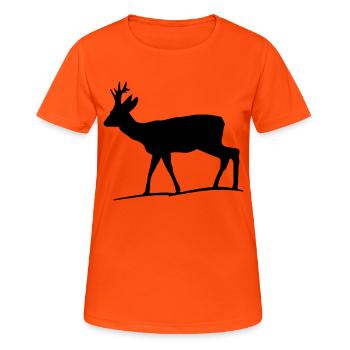 rehbock - Frauen T-Shirt atmungsaktiv - Neonorange - Vorne - AI Model Female 172 dark (172cm)