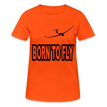 né pour voler - T-shirt respirant Femme - orange néon - Devant - AI Model Female 172 dark (172cm)