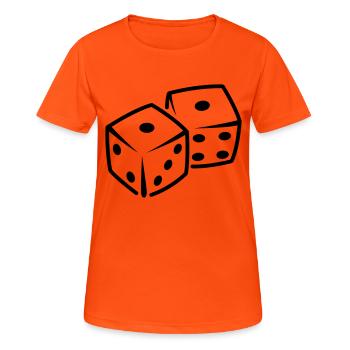 dices - Women's Breathable T-Shirt - neon orange - Front - AI Model Female 172 dark (172cm)