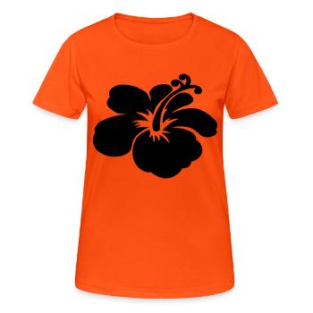 hibiscus - T-shirt respirant Femme - orange néon - Devant - AI Model Female 172 dark (172cm)