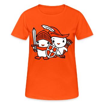 2 Ducks Knight Archer Épée Bouclier Combattant - T-shirt respirant Femme - orange néon - Devant - AI Model Female 172 dark (172cm)